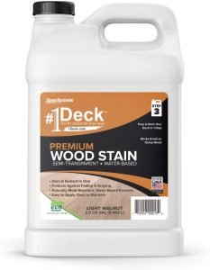 #1 Deck Premium Semi-Transparent Wood Stain for Decks, Fences, & Siding - 2.5 Gallon (Light Walnut)